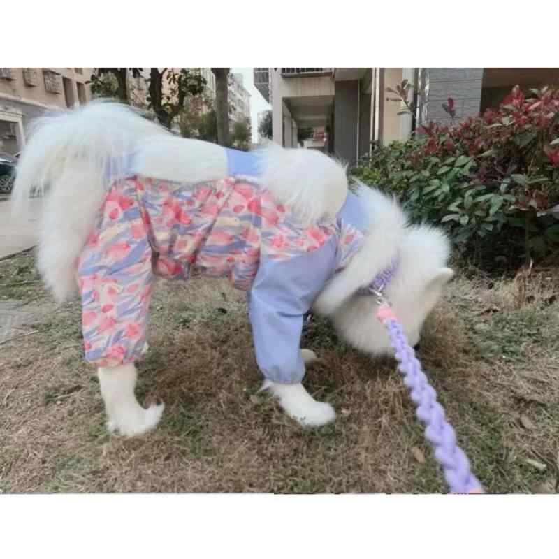 犬用 四脚服 防塵 防汚 防虫 軽量 春夏 遛犬 脚カバー 腿ガード 小型犬 ユニセックス ペット 服 ポリエステル 素材 通気性 活動用 汎用 かわいい スタイル