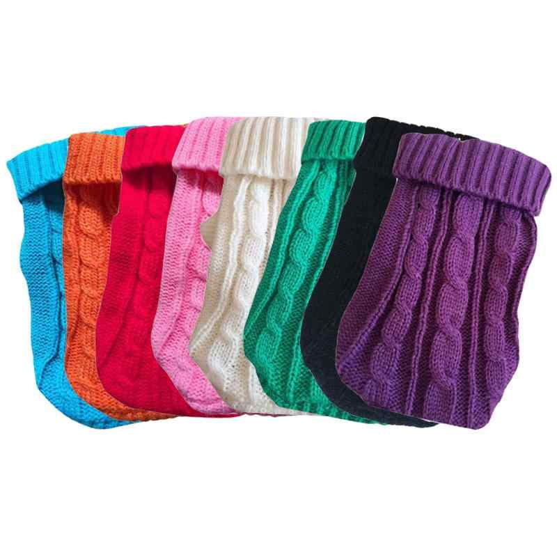 ペット 服装 秋冬 ユニセックス 厚手 ニット セーター 猫 犬 保暖 トップス 軽量 腈纶 素材 ブラック ホワイト パープル ライトブルー ネイビー ピンク レッド オレンジ グリーン カジュアル スタイル テディ チワワ 対応 XS S M L X