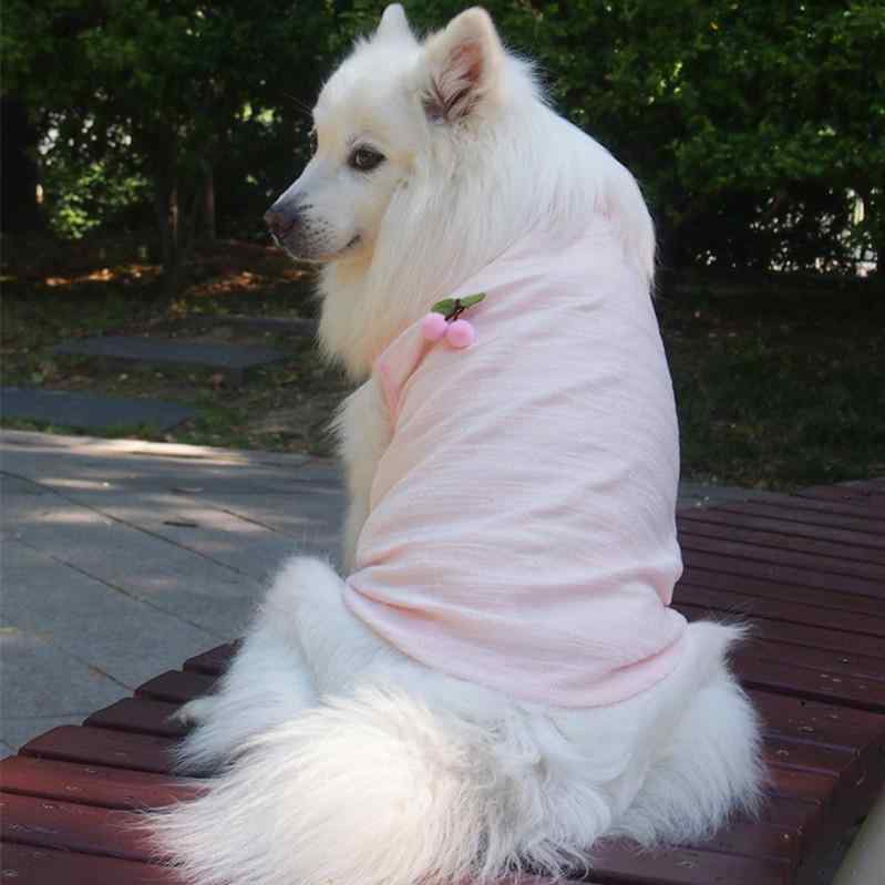 ペット服 かわいい ウサギ柄 犬用 背心 綿素材 通年使用 中型犬 大型犬 ピンク 桜桃柄 軽量 柔らかい ラブラドール対応 無地 デコレーション ファッション ペットファッション 犬服 かわいい犬服 綿100 快適 日常使い 散歩用(x5)