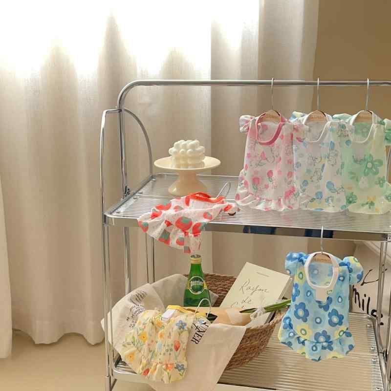 ペット ドッグ キャット スカート 夏服 通気性 涤綿 ユニセックス 黄色 ライトブルー ピンク 赤 緑 ブルー 軽量 かわいい 普段使い 大型犬 中型犬 小型犬 テディ コッカー 犬服 猫服 犬用スカート 猫用スカート 涼しい 快適 ファミリー ペット