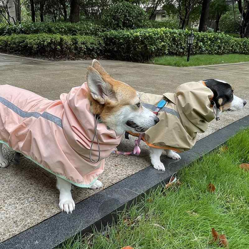 犬猫用 雨具 雨衣 防水 コーギー 短足 大型犬 小型犬 反射材 安全 散歩用 四季通用 ポリエステル 素材 軽量 芒果黄 葡萄紫 西柚粉 猕猴桃金 柠檬藍 カラーバリエーション S M L 2L 3L 4L 5L 6L サイズ展開(x5)