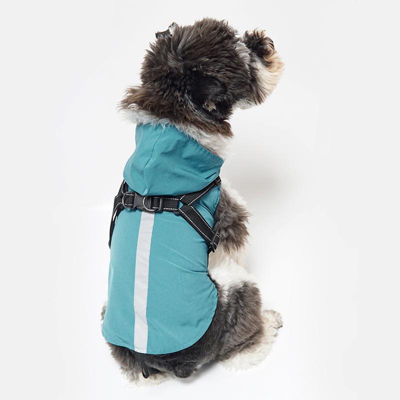 ペット 服 中型犬 大型犬 小型犬 雨具 防水 透湿 反射材 緑 グレー ピンク ポリエステル 素材 軽量 伸縮性 汎用 ユニセックス 犬用 レインコート 雨着 犬服 カジュアル スタイル 通年 対応 アクティブ ペット用品 屋外 活動 犬 おしゃれ ア
