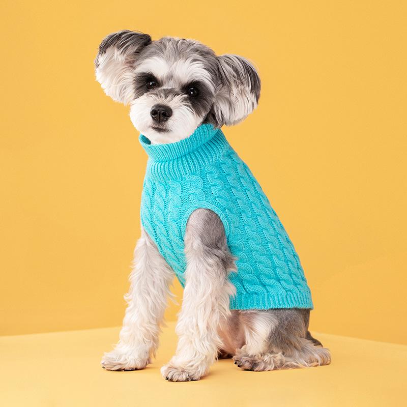 ペット服 犬用 秋冬 毛糸 セーター 保暖 トップス セットアップ 赤 黒 紺 グレー カーキ 白 ピンク 麻花編み ニット ユニセックス かわいい 普段使い 軽量 柔らか素材 通年対応 暖か シンプル デザイン
