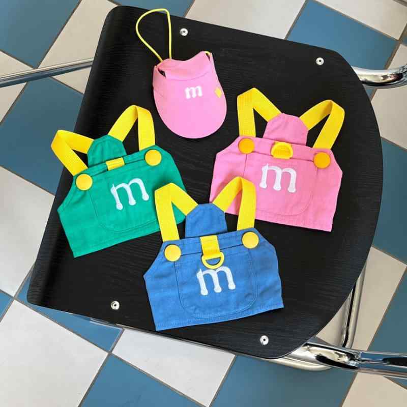 ペット 服 かわいい 鴨嘴帽 胸背 セット 犬 背心 外出 散歩 綾引繩 コットン 素材 ピンク ブルー グリーン S M L XL XXL サイズ 通用 ペット 服 通年 使用 軽量 快適 かわいい デザイン 日韓 スタイル ペット アクセサリー 犬