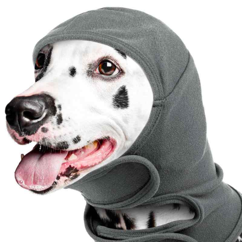 犬用 安抚 頭套 防驚吓 ネックウォーマー 耳カバー グレー 孔雀ブルー モダール素材 軽量 伸縮性 S M L サイズ 通年使用 ペットグッズ ストレス軽減 リラックス 首輪カバー 雷対策 感情安定