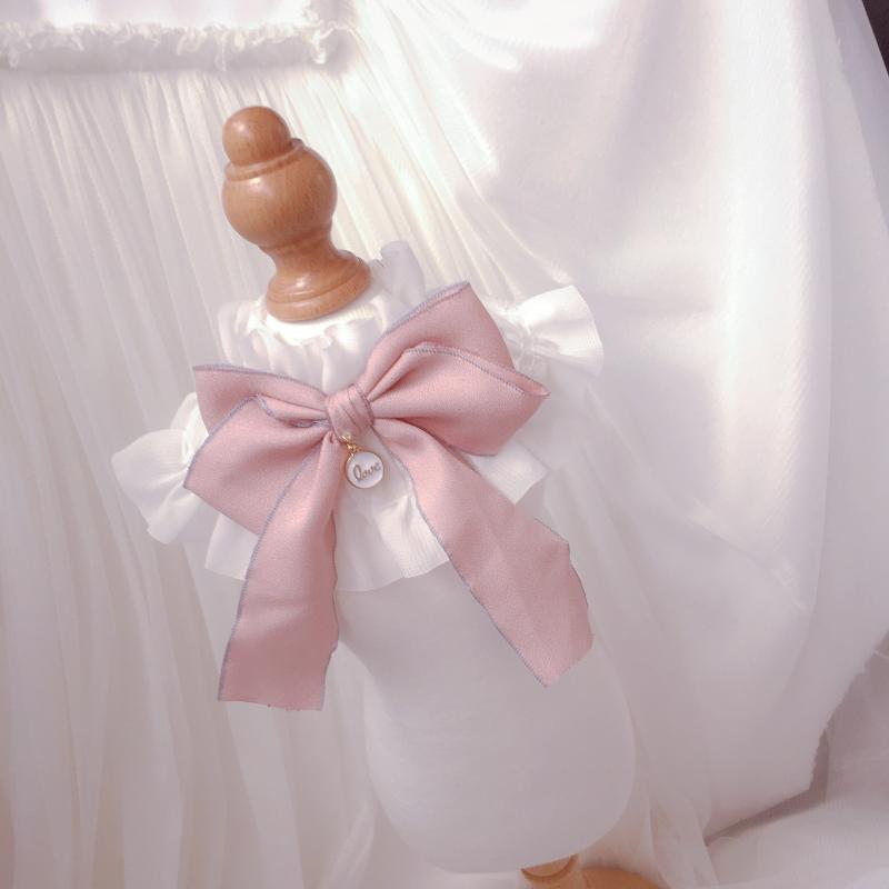 ペット 首輪 アクセサリー 猫 犬 かわいい レース リボン 口水巾 ビブ コットン ポリエステル 切り替え デザイン 白 ピンク 赤 青 ベージュ 花柄 蝶結 ビビッドカラー 通年 室内 散歩 装飾 柔らか素材 伸縮性 軽量 小型犬 中型犬 大型犬 ユ