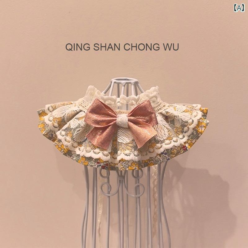 ペット 口水巾 猫 犬 布団風 花辺 服 付き フラワープリント ネックウォーマー 綿素材 ユニセックス プリンセススタイル 通年使用 かわいい 柄 緑 茶色 黄色 白 ピンク 紫 赤 青 グレー チェック柄 小花柄 手編み 誕生日 クリスマス バレンタ