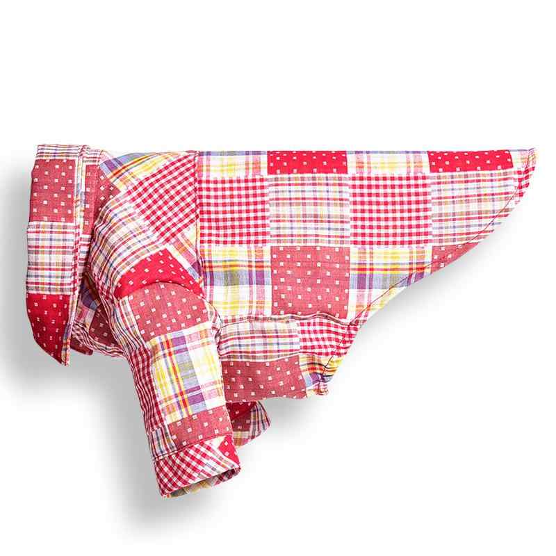 ペット服 犬服 ペット用品 赤格子 紺格子 チェック柄 シャツ ユニセックス 通年 コットン混 軽量 快適 通気性 かわいい 日常着 散歩用 XS S M L XL XXL