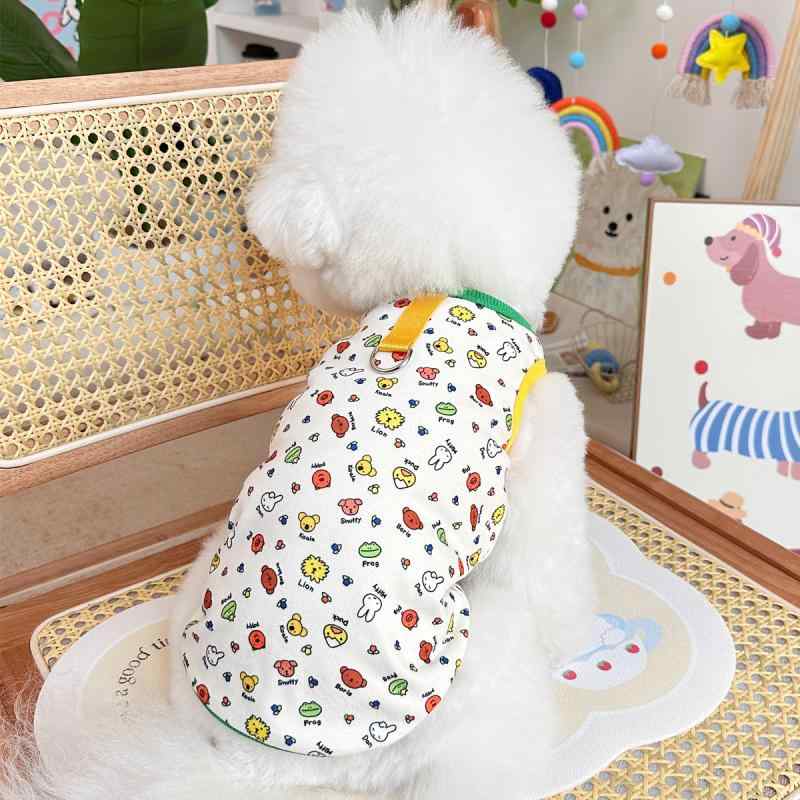ペット服 秋冬 デニムコットン 背心 犬 猫 ユニセックス 休閑スタイル 小型犬 テディ ビートル コットン 暖か ソフト素材 動物柄 パターン 軽量 伸縮性 吸湿 速乾 通年対応 室内用 アウトドア かわいい ペットファッション