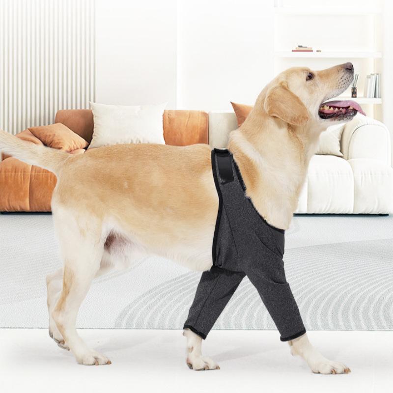 犬用 肘関節 保護 サポート 袖 ペット 関節ケア グレー ブラック 防舐め 耐久性 ポリエステル 素材 伸縮性 中型犬 大型犬 肩 肘 保護具 回復補助 防擦れ ペット用品 汎用 サイズ展開 S M L XL 2XL 3XL 日常使い 関節サポート 軽