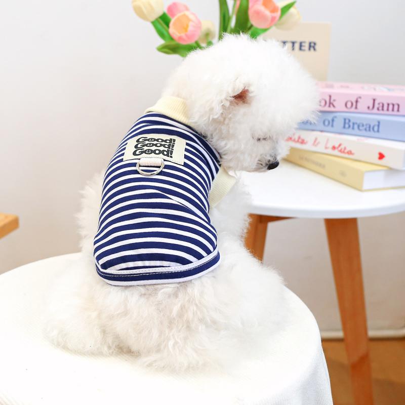 ペット 服 犬 猫 服装 通用 背心 黒白 ストライプ 紫白 ストライプ 紺白 ストライプ 白 緑 黄 グレー白 ストライプ 緑白 ストライプ ブラウン ストライプ 緑白 花柄 ブラウン白 花柄 黒白 花柄 涤纶 素材 軽量 伸縮性 夏 春夏 シーズン