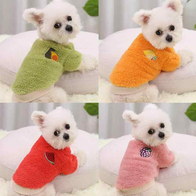 秋冬 ペット服 犬猫用 ユニセックス ツーレッグ プリンセス スタイル 緑 アイボリー 赤 ピンク 橙 カラーバリエーション ポリエステル ふわふわ フランネル 小型犬 中型犬 大型犬 テディ 犬服 室内着 暖か素材 伸縮性 かわいい デザイン ユニセッ