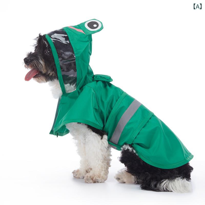 犬用 雨衣 ペット 服 夏 ユニセックス コスチューム 泡風呂 ダック デザイン ユニバーサル レジャー 反射ストリップ 付き 犬服 コットン 混 ポリエステル 素材 軽量 通気性 吸湿速乾 防水 機能 蛙柄 シャーク柄 泡風呂ダック柄 赤帽子犬柄 ハニ