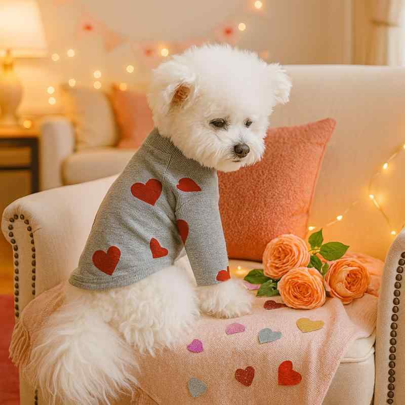 ペット服 犬猫用 ユニセックス 居家着 レギンス 風 ポリエステル素材 軽量 伸縮性 かわいいプリント ハート柄 ピンク系 グリーン系 ホワイト系 ブラック系 グレー系 ベージュ系 通年用 タイディー ビションプリゼー 対応 室内遊び 散歩 アクティブ
