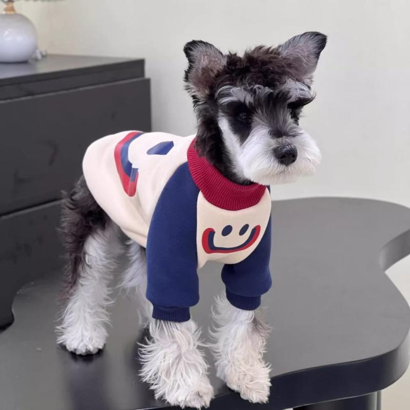 ペット 服 秋冬 犬猫 通用 スウェット 切り替え デザイン フード付き パーカー 中型犬 大型犬 コットン ポリエステル 混紡 素材 暖か 加厚 ライニング ブルー カラー 休闲 スタイル 室内 屋外 着用 対応 S M L XL 2XL サイズ