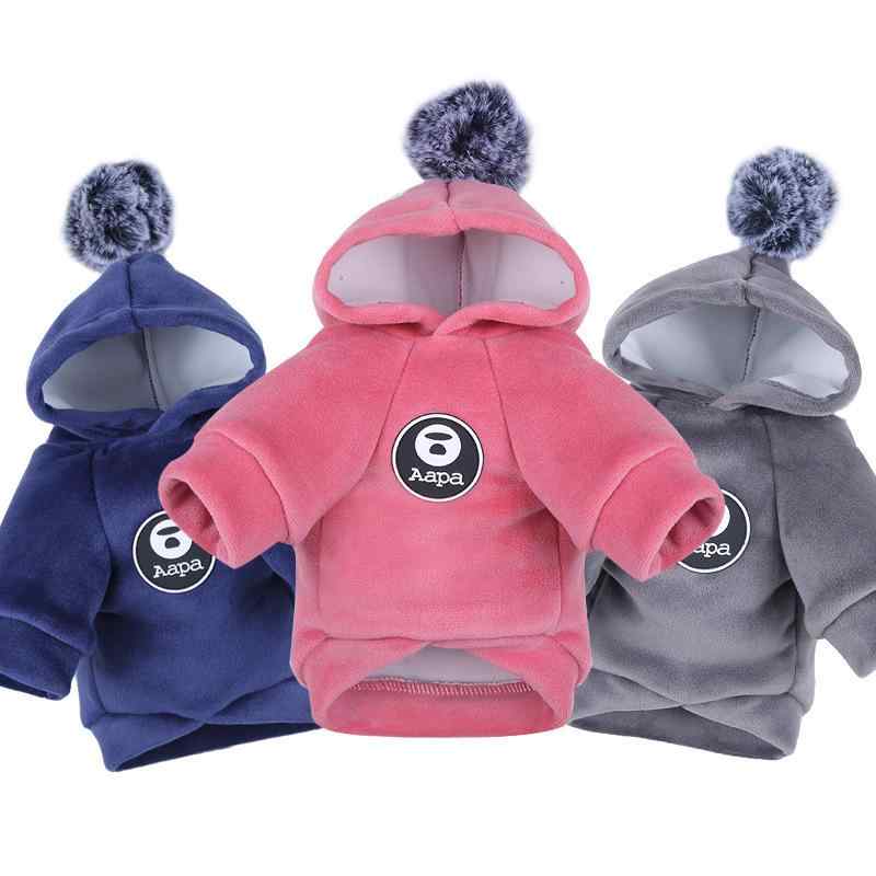 秋冬 ペット服 ユニセックス 毛球付き フーディー 猫 犬 服 かわいい かっこいい コットン混 軽量 伸縮性 暖か 通年 室内用 アウトドア 泰ディ フレンチブルドッグ ポメラニアン グレー ネイビー ピンク 潮風デザイン