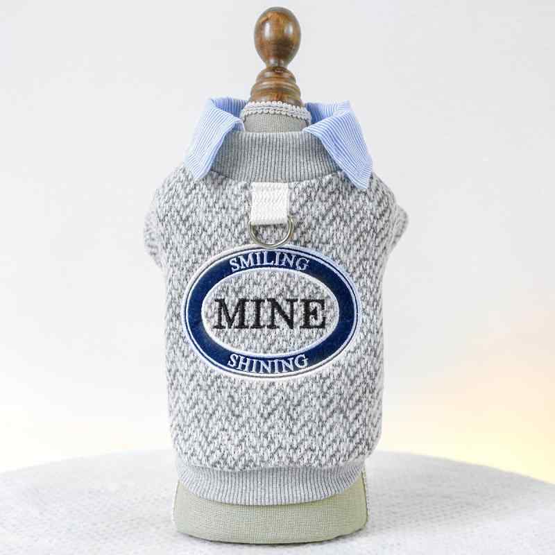 ペット 服 ユニセックス 犬猫用 刺繍 デザイン フェイクツーピース トレーナー トップス ポリエステル 素材 軽量 カジュアル スタイル グレー ピンク グリーン ブラック 日常使い 散歩着 かわいい ペットウェア