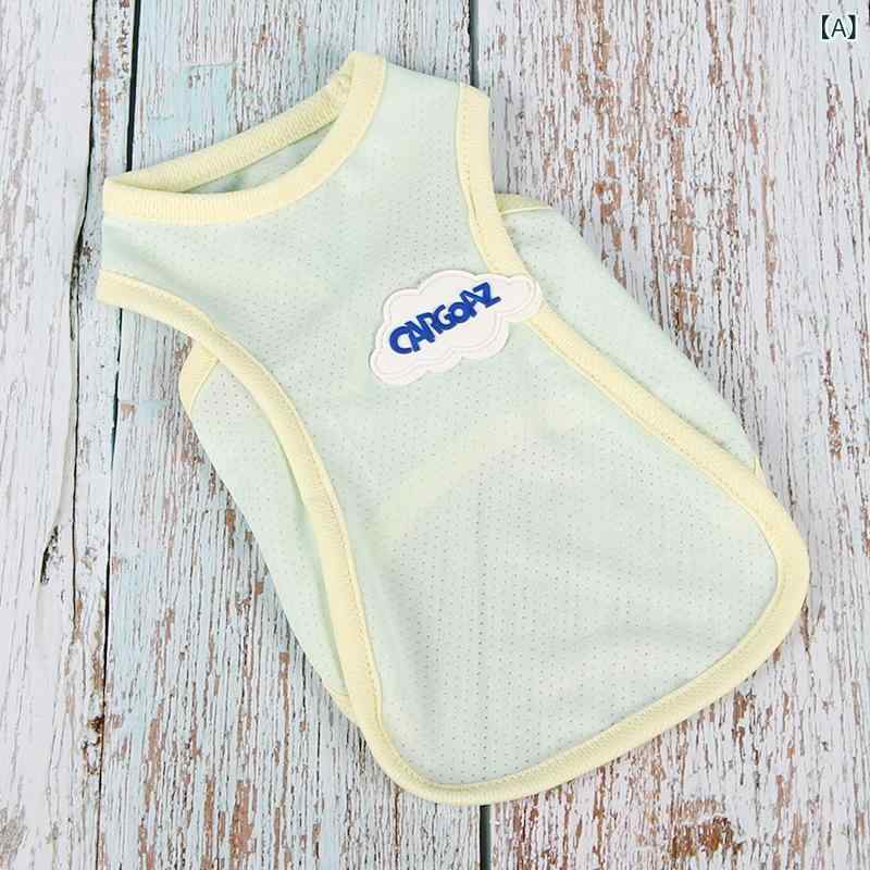 ペット服 犬猫用 夏 背心 薄手 涤綿 接触冷感 緑 紫 軽量 通気性 速乾 泰ディ ポメラニアン ビションフリーゼ シュナウザー ユニセックス キャジュアル 室内外 遊戯着