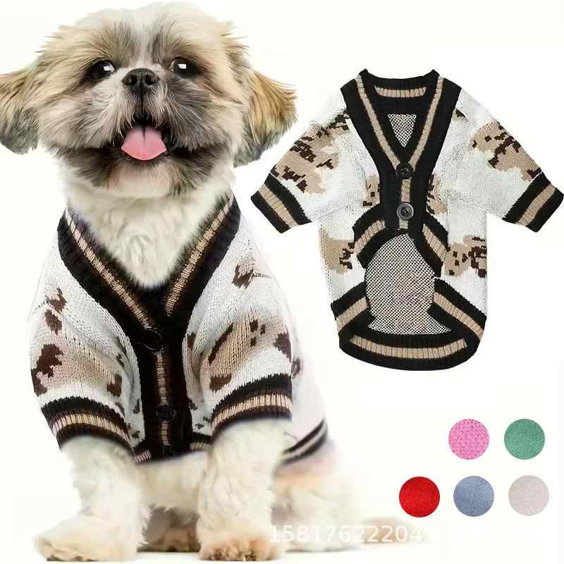 ペット 毛衣 開衫 ユニセックス 犬猫用 冬物 赤 ホワイト 天藍 ピンク 腈纶素材 英国風 暖か 柔らか サイズXS S M L XL 通年対応 室内着 アウトドア かわいい ペット服