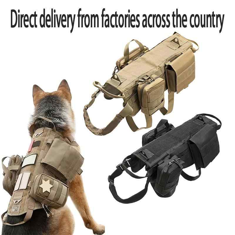 犬用 迷彩 ベスト 犬服 大型犬 訓練用 戦術 服装 ペット 犬 迷彩柄 耐久性 600D オックスフォード布 素材 ブラック カーキ 軍緑 迷彩 カラーバリエーション ユニセックス 屋外 アクティビティ ペット 装備 軽量 防水加工