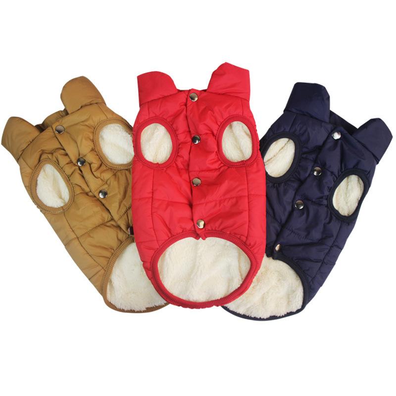 秋冬 犬用 服 犬服 ペット服 加厚 綿 コート ジャケット ベスト 大型犬用 ユニセックス ポリエステル 素材 厚手 暖か 防寒 ウインターファッション ネイビー 赤 グレー ピンク 赤茶 キャメル レッド ローズピンク カジュアル スタイル 部屋着