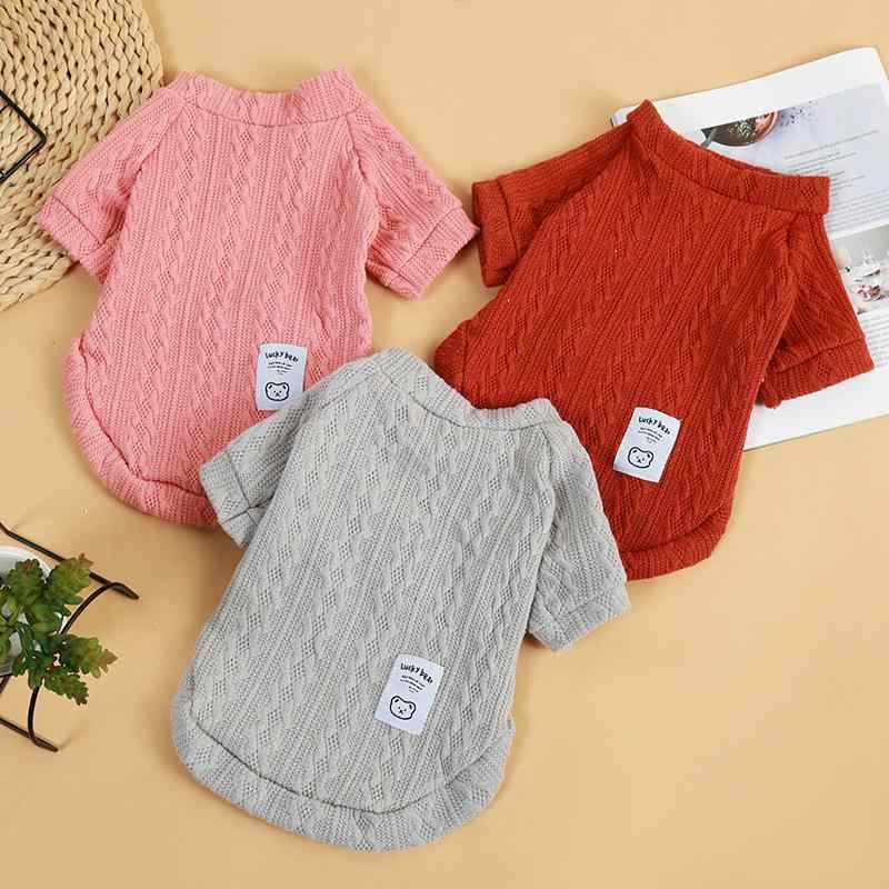 犬服 猫服 秋冬 ユニセックス ペット 毛糸 セーター 暖か 快適 ニット トップス コート 犬用 猫用 黒 緑 グレー 黄 赤 ピンク ベア 柄 軽量 伸縮 吸湿速乾 再生繊維 部屋着 アウトドア 普段使い カジュアル スタイル