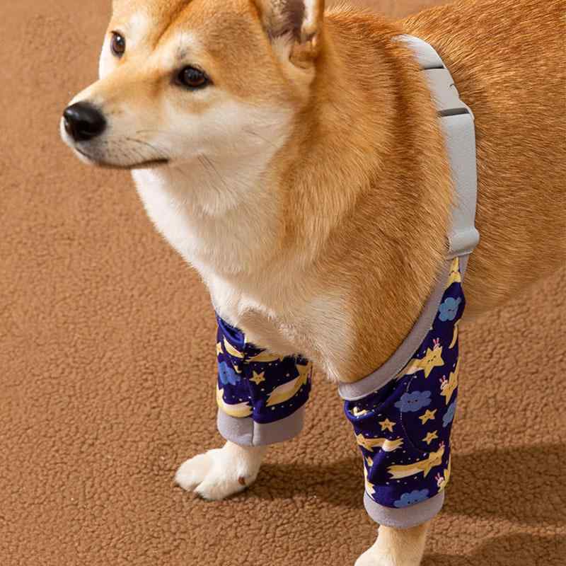 ペット 犬用 膝 肘 保護 セット 中大型犬 関節ガード 汚れ防止 ダストプルーフ 脚カバー 保護具 涤綿素材 ブルー グレー イエロー カジュアルスタイル