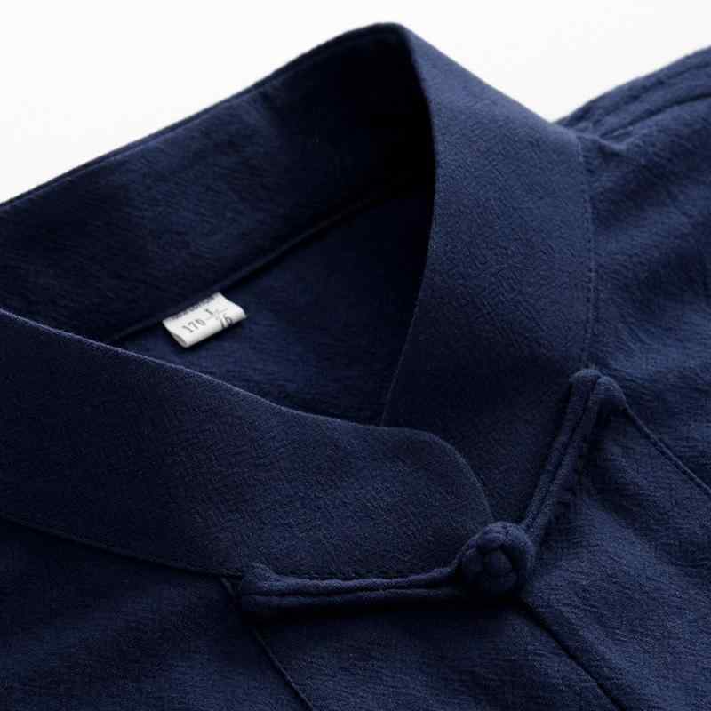 唐装 メンズ 長袖 麻 セットアップ 中華風 復古 コットン リネン 禅修服 居士服 茶道服 春秋 ミドルエイジ 男性用 ゆったりシルエット ..