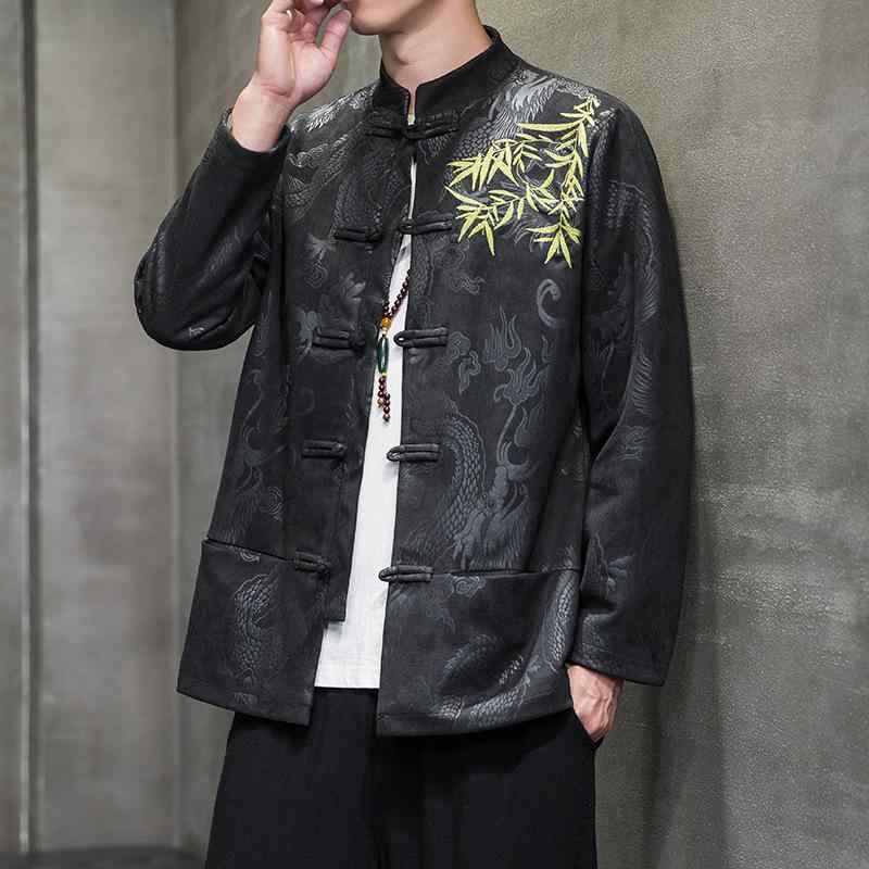 Other - { "result": "メンズ 秋冬 ジャケット 外套 コート 唐装 漢服 スタイル 鹿皮绒 コットン 素材 刺繍 デザイン 復古 デザイン 中華風 スタイリッシュ トップス ビッグサイズ イエロー ブラック ピンク 杏色 カラー 刺繍 ディテール コ