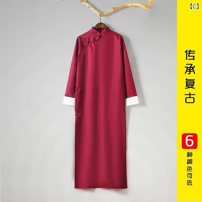 中山装 メンズ 長袖 開襟 青年用 唐装 長袍 中国風 復古 学生服 クラス服 宴会用 通年 ポリエステル 幅広シルエット グレー ネイビー ワインレッド ブラック ブルー 軽量 吸湿速乾 ゆったり 伝統柄 フォーマル カジュアル スタイリッシュ モダン