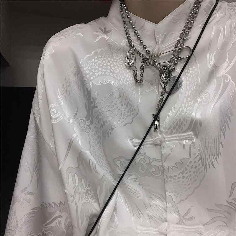唐装 メンズ レディース 長袖 短袖 ホワイト ブラック 秋冬 接触冷感 ポリエステル混紡 免燻加工 口袋装飾 中年向け ビジネスカジュアル 漢服風 国風デザイン 軽量 吸湿速乾 スタンドカラー スリムフィット 秋 涼感素材 通勤 普段使い 中国風トップ