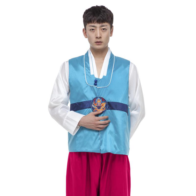 Other - メンズ 韓国風 朝鮮族 刺繍 民族衣装 セット 馬甲 シャツ ロングパンツ 3点組 父子コーディネート 化繊混紡 ポリエステル ピースカラー 刺繍花柄 フォーマル 礼服 韓国スタイル 刺繍デザイン 伝統柄 父子マッチング スタイリッシュ 民族ファッション