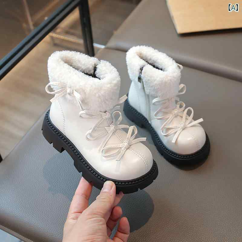 Shoes - 子供靴 キッズ シューズ 秋冬 低筒 短靴 合成革 合成皮革 耐磨 耐久性 後引き 後ファスナー 流蘇 フリンジ 飾り 米白色 黒 ワインレッド 酒赤 純色 無地 男女兼用 中性 韓流 韓国スタイル 騎士風 プリンセス ガールズ 普段使い 室内外 歩きや