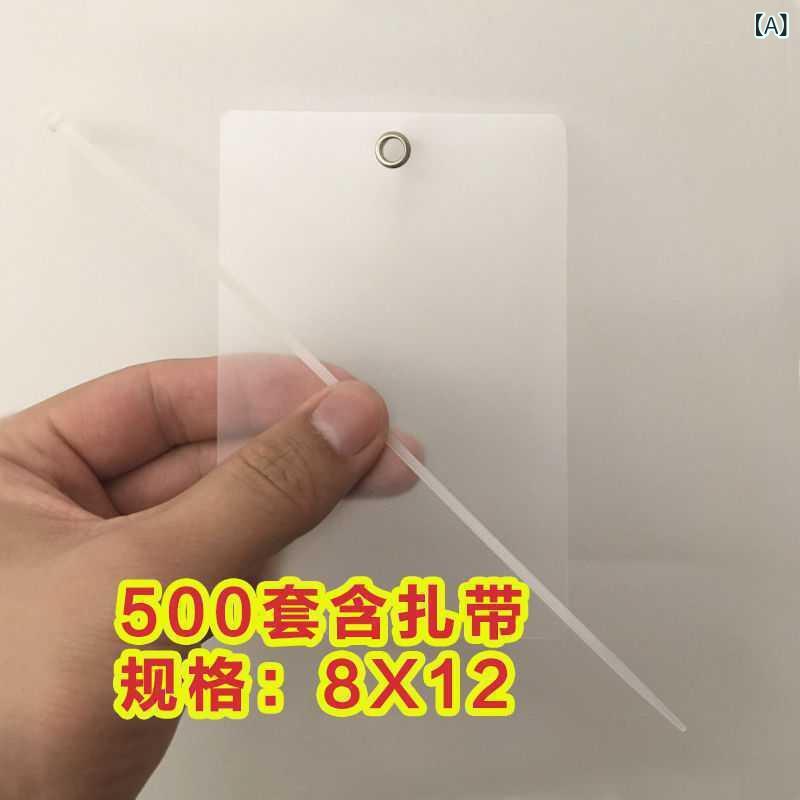 ラベル タグ 透明 磨砂 物流 吊り札 快递 植物 標識 果樹 PVC 素材 指示 空白 カラフル 黄色 橙色 ブルー ブラック ホワイト ランダムカラー タイ 帯 付き 加厚 タイプ 大型 一体式