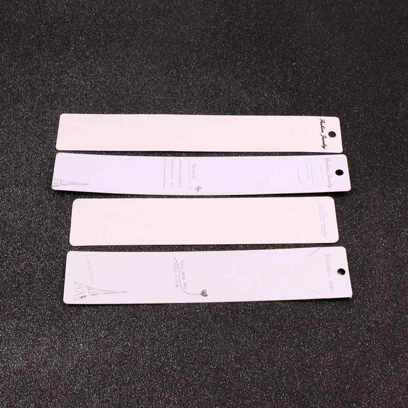 Label Paper - アクセサリー 包装 紙カード 白色 長方形 ネックレス タグ ロゴ入り 4x19.5cm クラフト紙 印刷 飾り付け アクセサリー ディスプレイ カード ハンガー タグ ラベル ジュエリー 梱包 紙質 素材 シンプル デザイン 通販 向け アクセサリー