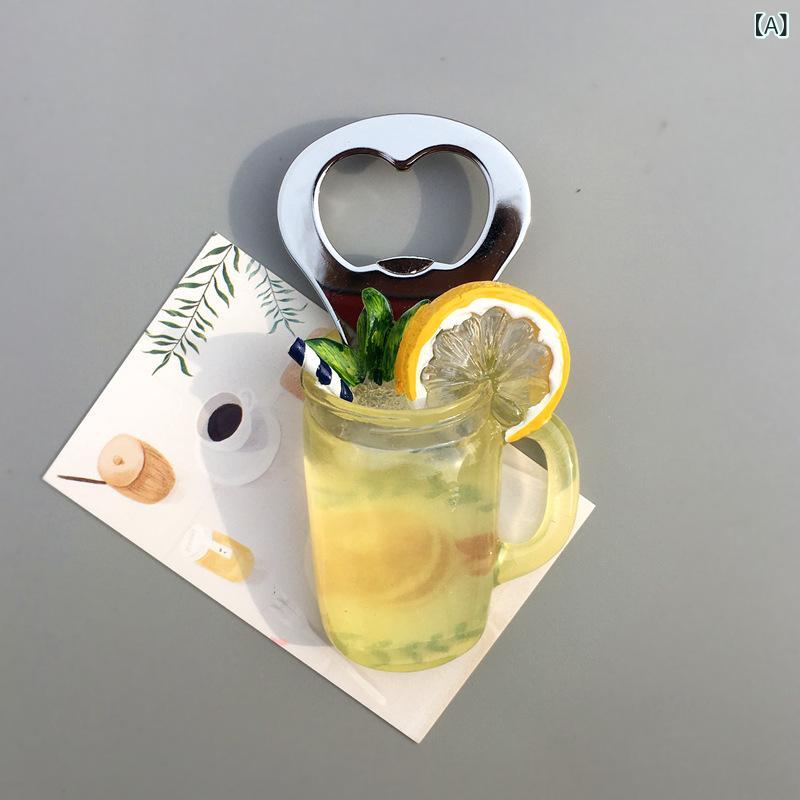 キッチン 雑貨 金属 開瓶器 ビール 瓶 起子 かわいい デザイン アイスクリーム 雪糕 ドーナツ 爆米花 ピック ショッピング バスケット 磁石 冷蔵庫 ステッカー ポップ スイーツ モチーフ 食品 形状 ランドマーク 柄 ピンク イエロー グリーン
