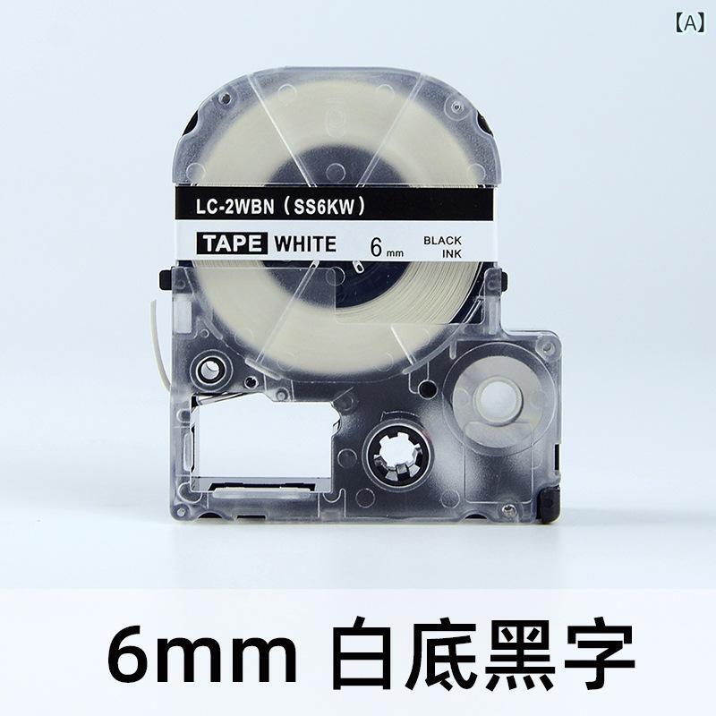 Label Paper - エプソン対応 ラベルテープ 色帯 リボンカートリッジ LW-K400 LW-K600 LW-1000P 互換品 白底黒字 黄底黒字 赤底黒字 青底黒字 緑底黒字 透明底黒字 6mm 9mm 12mm 18mm 24mm 36mm 幅広 細幅 事務用 家庭