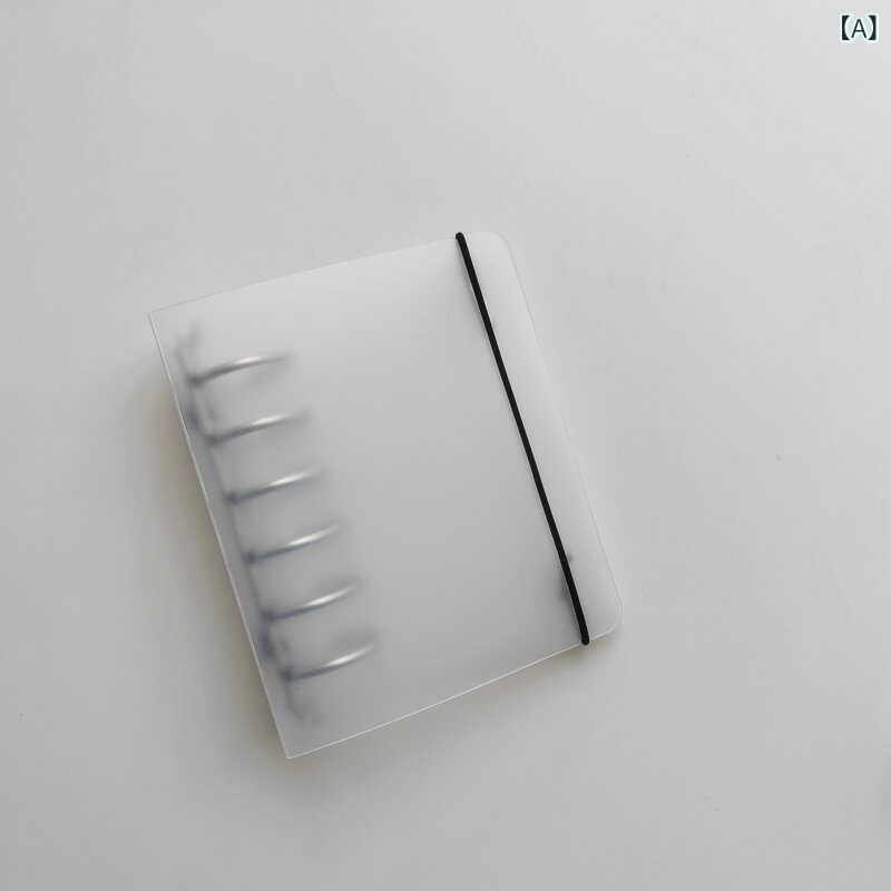 ノート ビジネス用 厚手 磨砂加工 半透明 リングバインダー ノートブック 収納ケース 交換用リフィル 木パルプ紙 40g 軽量 耐久性 オフィス文具 プランナー スケジュール帳