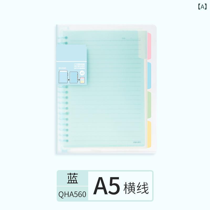 ノートブック 活頁ノート 彩色 透明 磨砂 PPカバー 糖果色 ブルー グリーン イエロー ピンク 透明 80g紙 50-100ページ クリエイティブ トレンド シンプル 螺旋 ノート 手帳 スケジュール帳 デイリー ジャーナル 軽量 耐久 カラフル ポ