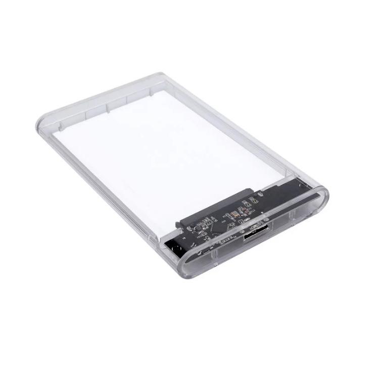 ノートPC用 HDD SSD ケース 透明 ABS 素材 USB3.0 インターフェース 高速転送 コンパクト 6.35cm ドライブ対応 薄型 軽量 保護 収納 透明カラー 通勤 通学 持ち運び便利 外付け ストレージ ケース デスクトップ 互換 SA