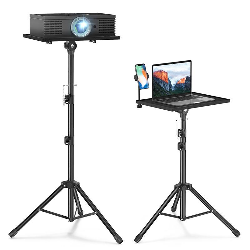 Rakuten - 投影機 スタンド 床頭用 ノートPC 支架 折りたたみ 伸縮 ポータブル トレイ付き 屋外用 銀色 ブラック H型 軽量 アルミ製 調整可能 3節 4節 分体 全体式 持ち運び便利 キャンプ アウトドア 対応