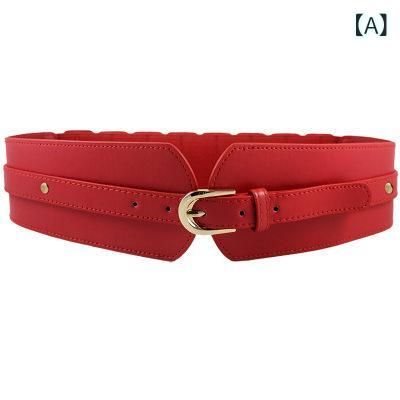 レディース ウエストベルト コルセット ワイド 復古 百搭 時尚 装飾 収腰 外穿 PU...