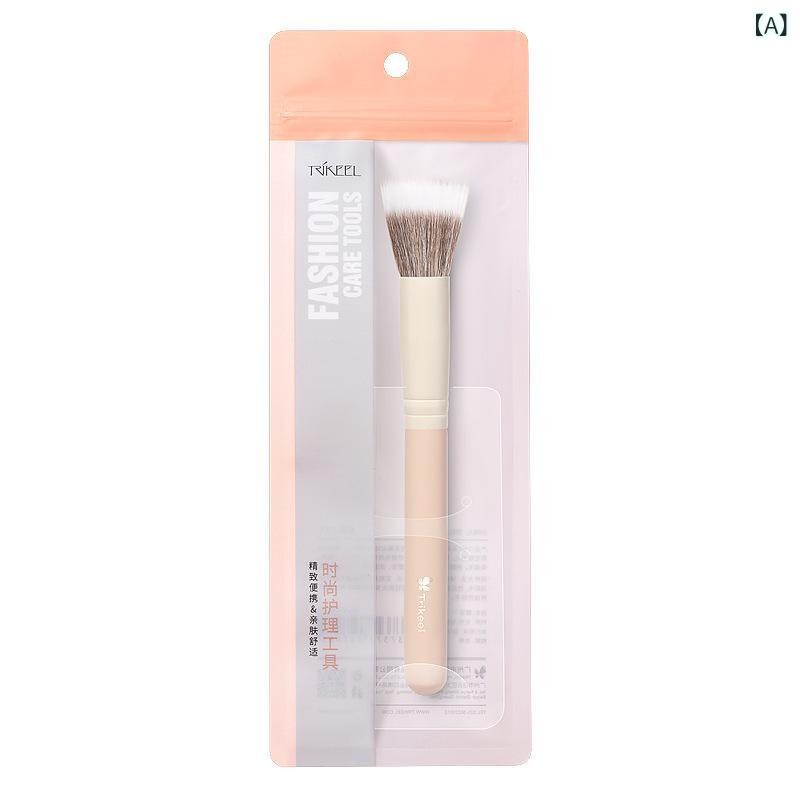 メイクブラシ 点彩ブラシ 腮红ブラシ チークブラシ 粉底ブラシ ファンデーションブラシ 蜜粉ブラシ ルースパウダーブラシ 高光ブラシ ハイライトブラシ 上妆ブラシ メイクアップブラシ 清透平头 フラットヘッド 化粧筆 人造繊維 アルミハンドル ロングハン