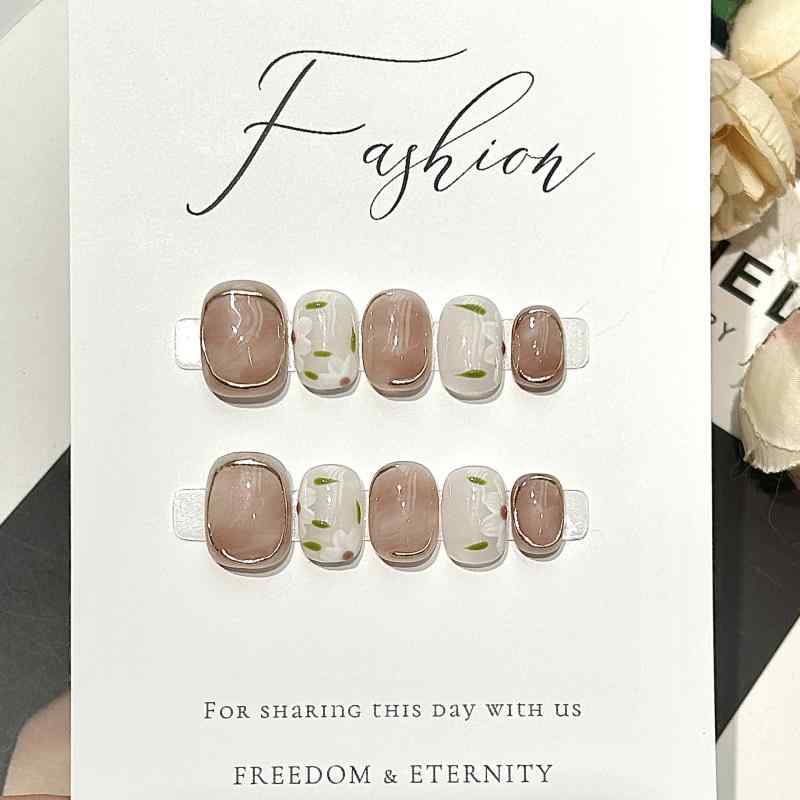 ネイル シール 女性用 手描き 氷茶花 グラデーション 蝶結び 蝶柄 シンプル かわいい デザイン 貼り付け 簡単 セルフネイル アクセサリー 指先 装飾 ピンク系 アイボリー フラワー モチーフ 細工 手作り風 日常使い 軽量 薄型