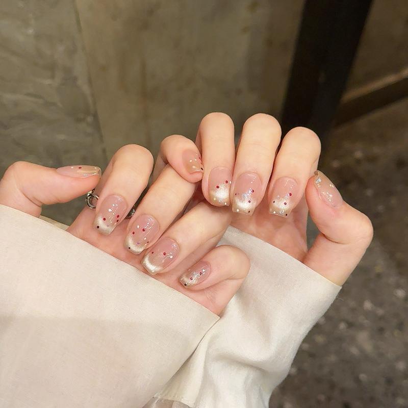 ネイルチップ かわいい 法式 波点 シルク 猫目 ショート ハンドメイド 透明 甲片 穿戴式 甘い シンプル 蝶結び 星空 バタフライ ヒョウ柄 星 超短 梯形 XS S M L 日常使い 軽量 伸縮性 再生繊維 通年