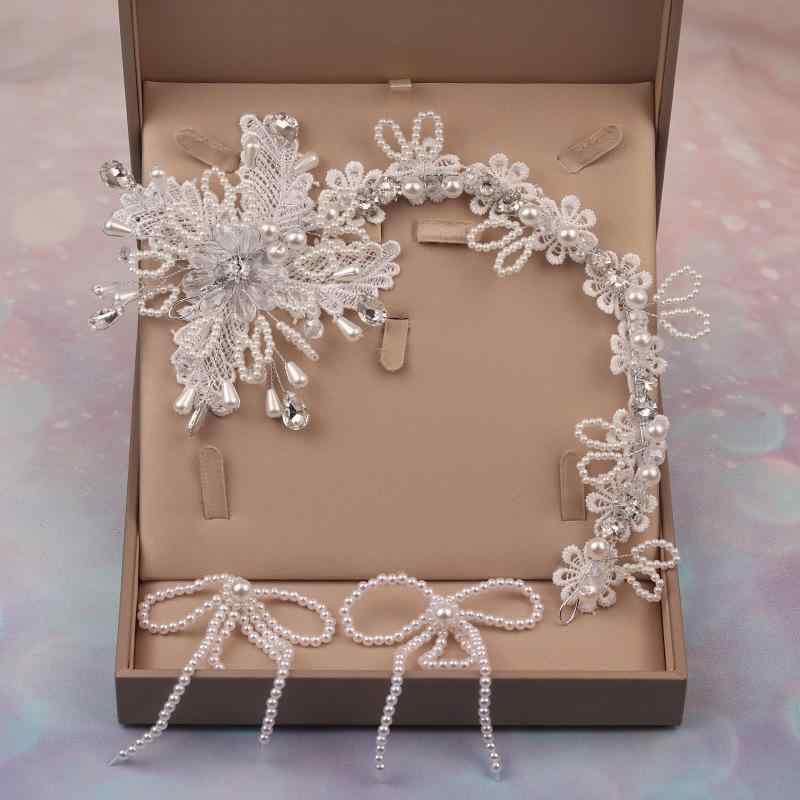 ヘアアクセサリー 女性用 花 蕾 レース 花柄 ヘッドドレス 発簪 ヘアバンド 花卉 水晶 韓国風 唯美 婚礼 ディスクアップ 夏 かわいい 軽量 独立包装 セット 耳飾り