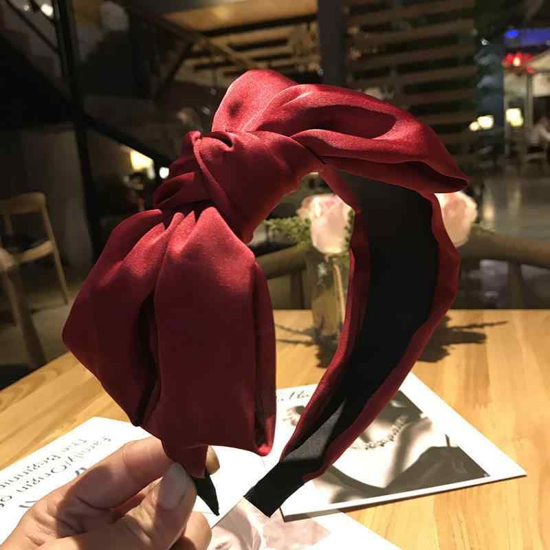 ヘアアクセサリー 女性用 韓国風 かわいい 蝴蝶結 ヘアバンド 雪紡 布地 頭飾 髪束め ソリッドカラー ヘッドバンド 清楚 甘い スタイル クロスデザイン インターセクション 墨緑 深咖 ブラック ネイビー ワインレッド ピンク ダークグレー 春夏 通
