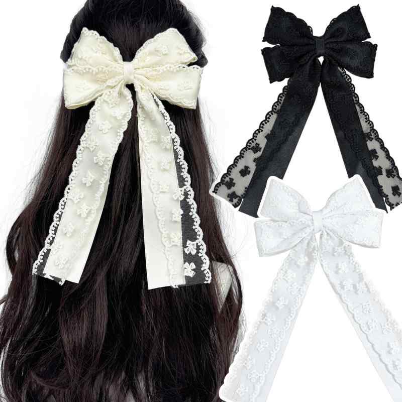 ・カテゴリ: ヘアアクセサリー・スタイル: 优雅・主な素材: レース・デザイン要素: 蝶結び・色展開: ブラック、ホワイト、ベージュ・対象: 女性用・加工: 手作り