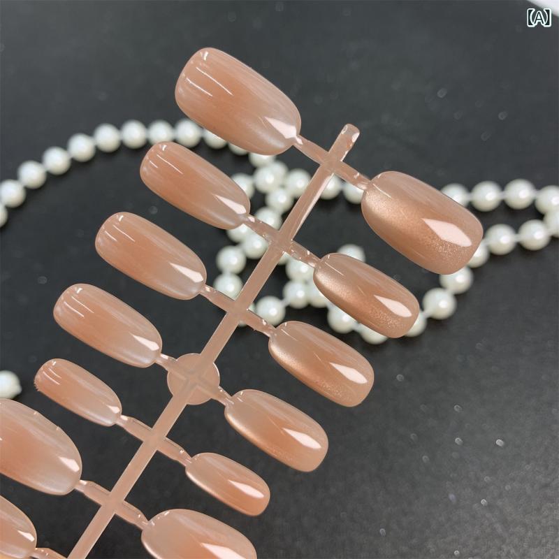 ネイルチップ 腮红指尖 猫眼 短椭圆 中長椭圓 穿戴式 半成品 プレスオン 偽ネイル 甲片 30枚 ピュアカラー 甘め フレンチ ガーリー 超薄 無痕 爆闪 クリア シンプル 欧米風 インス風 ピンク系 バラ チューリップ イチゴ ハート 猫爪 蝶結び