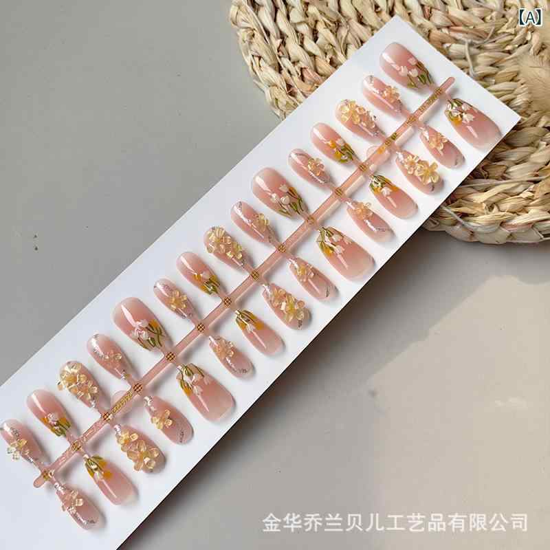 ネイルチップ 女性用 夏用 立体 チューリップ ピンク系 花びら デザイン かわいい 甘め フレッシュ 軽量 フルサイズ 30枚セット